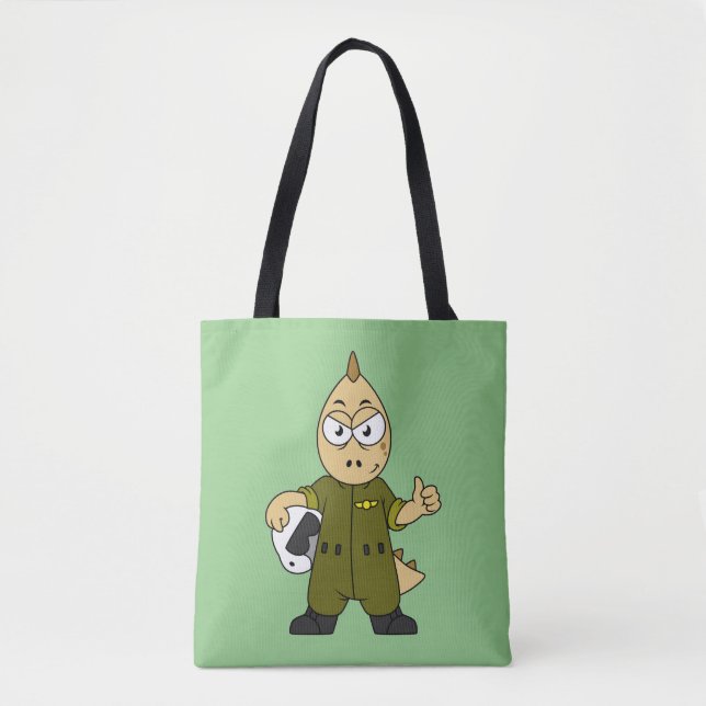 Tote Bag Illustration D'Un Pilote À Jet Allosaurus. (Devant)