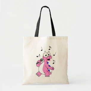 Tote Bag Illustration D'Un Stegosaurus Chantant.