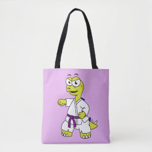 Tote Bag Illustration D'Un Stégosaurus Pratiquant Le Karaté