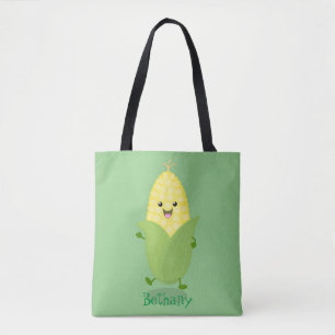 Tote Bag Illustration d'une caricature de maïs joyeux