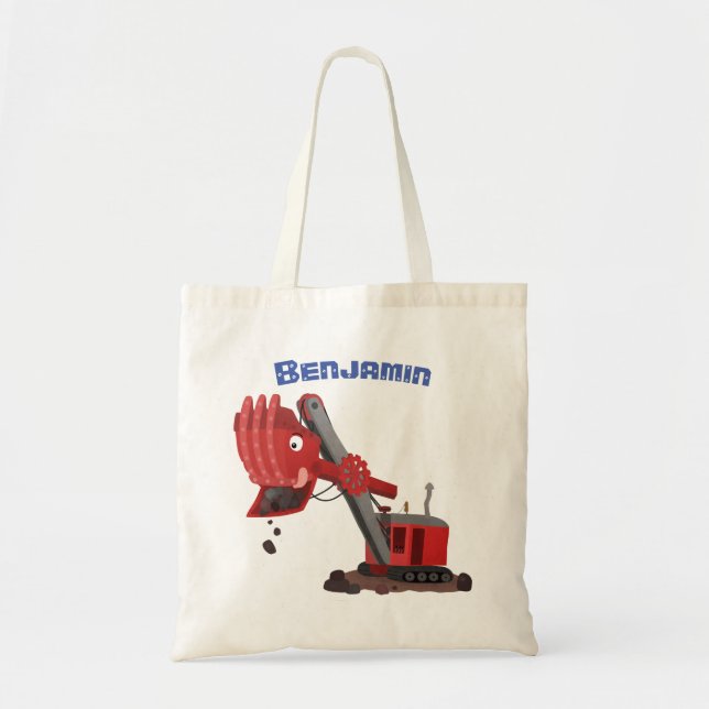 Tote Bag Illustration d'une pelle à vapeur rouge mou (Devant)