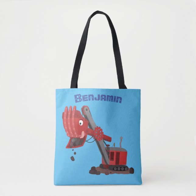 Tote Bag Illustration d'une pelle à vapeur rouge mou (Devant)
