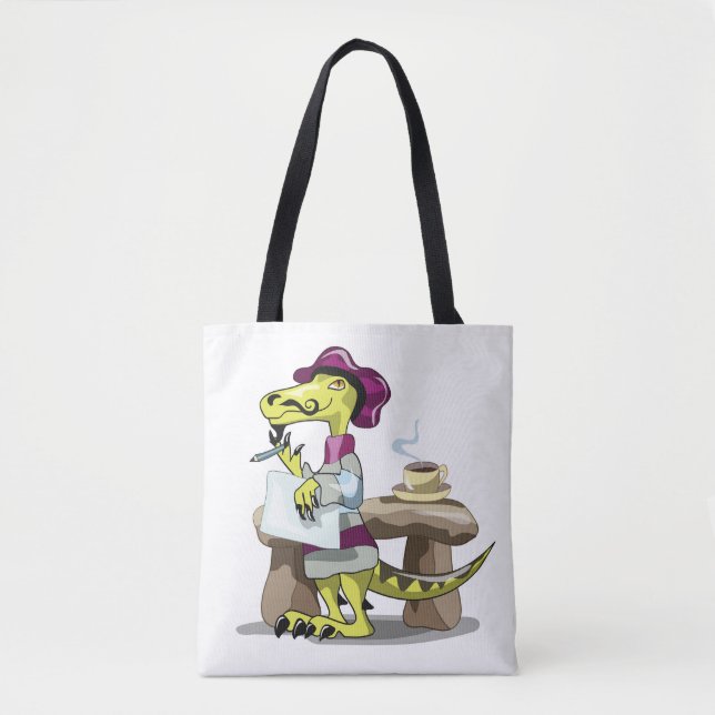 Tote Bag Illustration D'Une Pensée De Poète Raptor Caricatu (Devant)