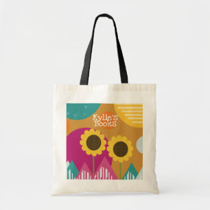 Tote Bag Illustration florale géométrique de tournesols mod