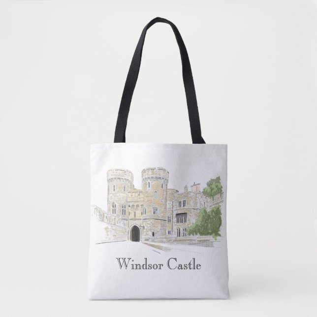 Tote Bag Illustration Iconique Du Château De Windsor (Devant)