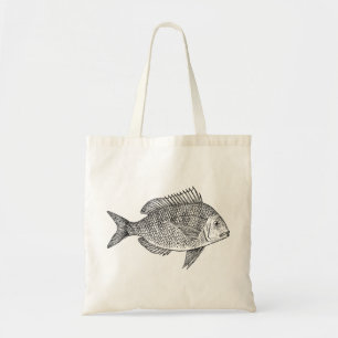 Tote Bag Illustration marine de poisson vintage