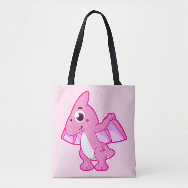 Tote Bag Illustration Mignonne D'Un Pterodactyl. (Devant)