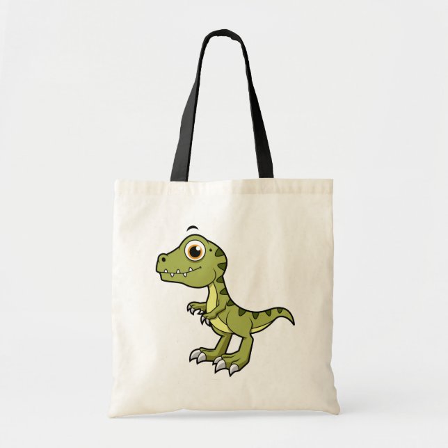 Tote Bag Illustration Mignonne D'Un Rex Tyrannosaurus. (Devant)