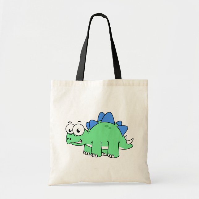 Tote Bag Illustration Mignonne D'Un Stegosaurus. 2 (Devant)