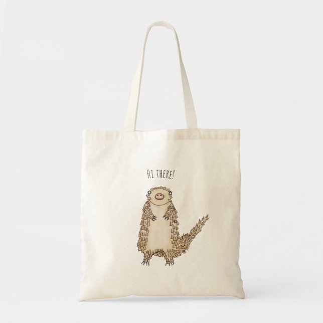 Tote Bag Illustration Pangolin Aquarelle (Devant)
