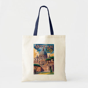 Tote Bag Illustration picturale de la Cité du Vatican Art d