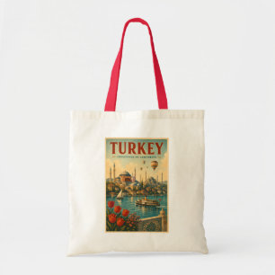 Tote Bag Illustration rétro de la Mosquée Bleue Sainte-Soph