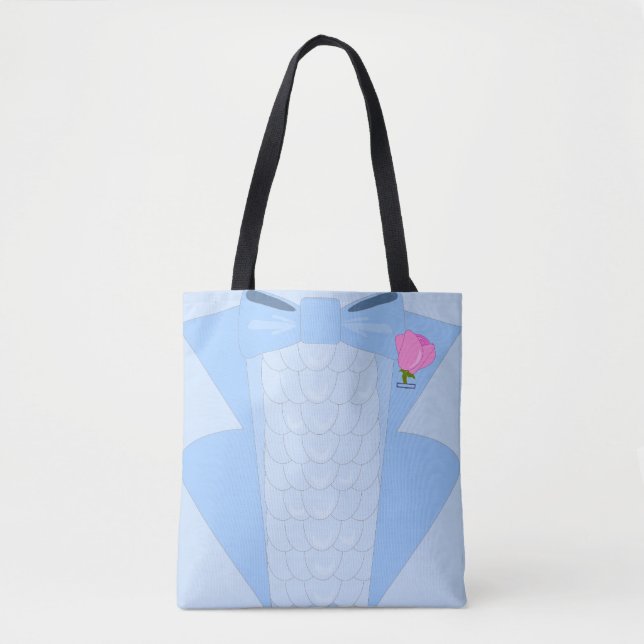 Tote Bag Illustration Retro Disco Blue Tuxedo (Devant)