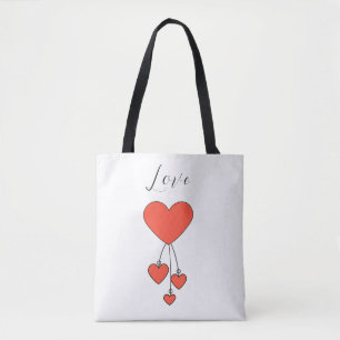 Tote Bag Illustration simple avec coeur écarlate Amour