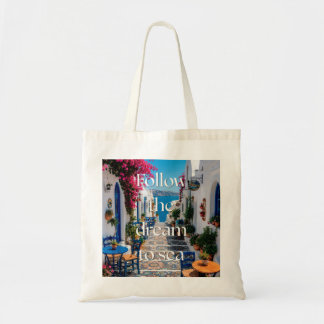 Tote Bag Illustration Suivez Le Rêve jusqu'à la Mer Santori