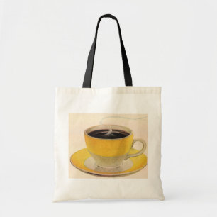 Tote Bag Illustration vintage de café dans une tasse jaune