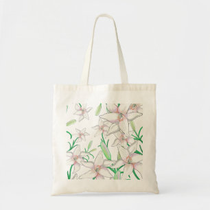 Tote Bag Illustration White Lilies