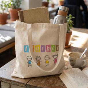 Tote Bag Illustrations de crayon mignon pour enseignant de