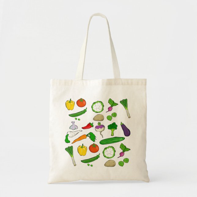 Tote Bag Illustrations de légumes mixtes (Devant)