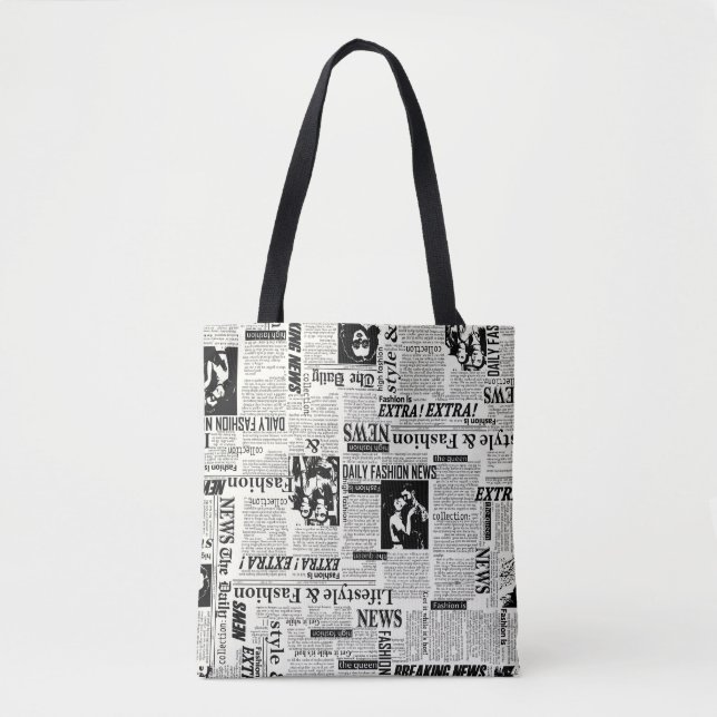 Tote Bag Illustrations of newspapers front page art work wa (Devant)