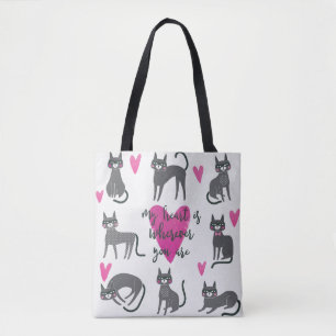 Tote Bag Image de chat mignon. Love lettering