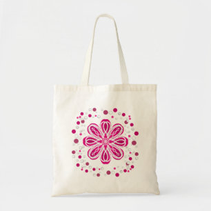 Tote Bag Image de la Fleur rouge et blanche Abstraite avec