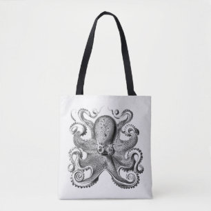 Tote Bag Image de pieuvre noire par Ernst Haeckel