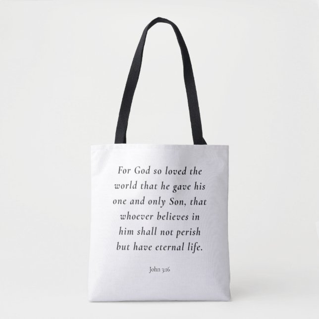 Tote Bag Image du verset biblique Jean 3:16 (Devant)