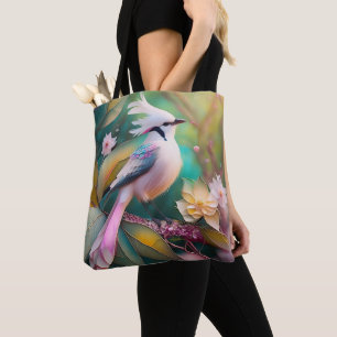 Tote Bag Imaginaire blanc crêpé à queue blanche Jay