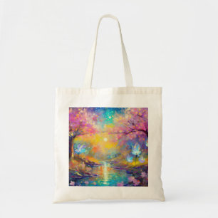 Tote Bag Imaginaire cerise en fleurs Sunrise Stream