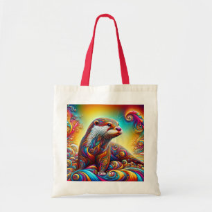 Tote Bag Imaginaire Cute Otter Couleurs Danse