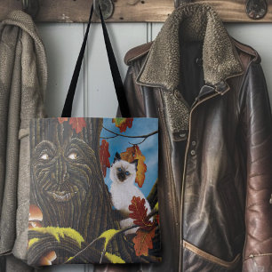 Tote Bag Imaginaire d'automne du chat de fin d'arbre