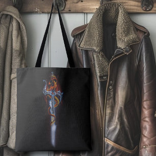 Tote Bag Imaginaire d'épée de dragon rouge
