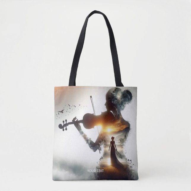 Tote Bag Imaginaire jolie violon fille soleil (Devant)