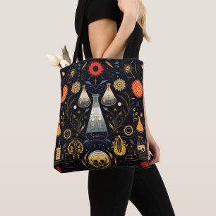 Tote Bag Imaginaire magique noir de l'alchimie