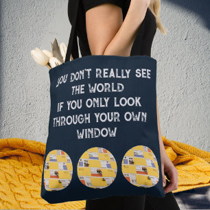 Tote Bag Immeuble d'appartement jaune inspiration voyage
