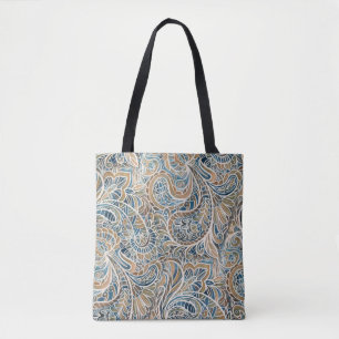 Tote Bag Impression à main Paisley multicolore