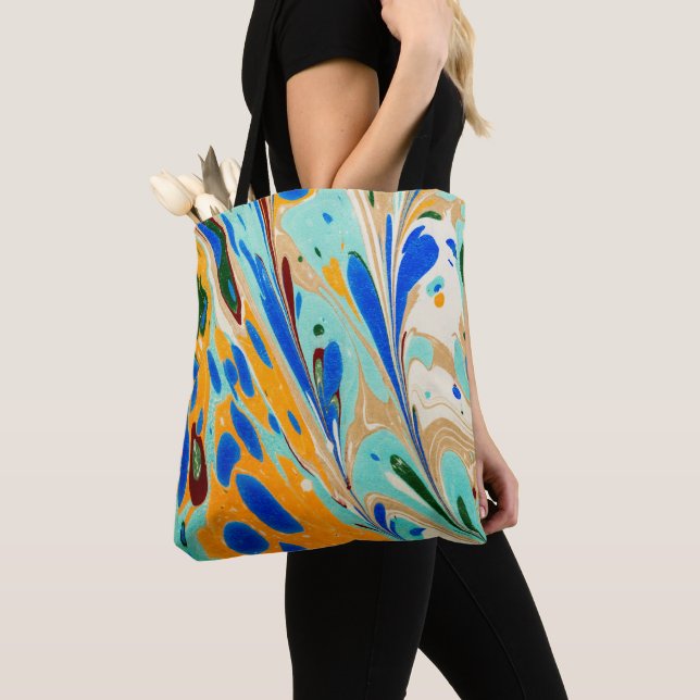Tote Bag Impression Art Ebru (De près)