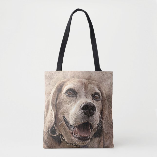 Tote Bag Impression de chien Abstrait (Devant)