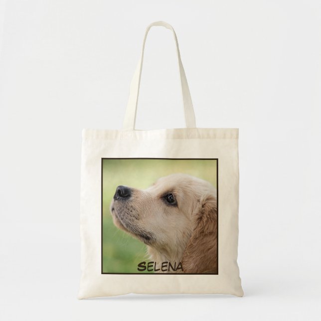 Tote Bag Impression de chien de gros plan adorable (Devant)