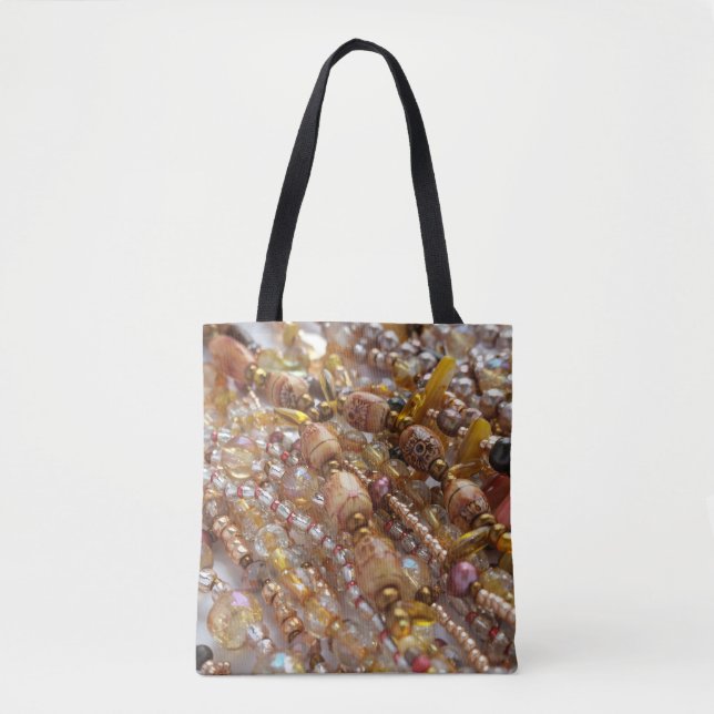 Tote Bag Impression de perles de tons Terre (Devant)