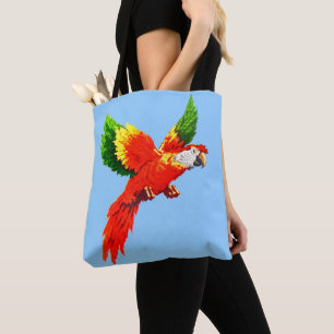 Tote Bag impression de perroquet volant