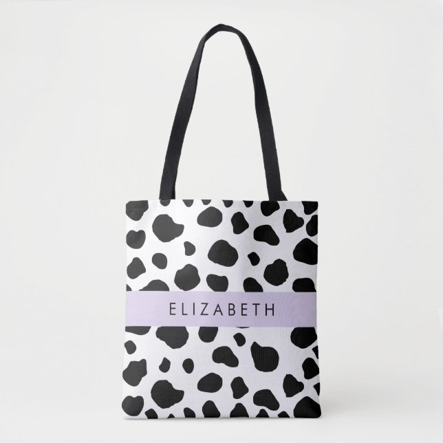 Tote Bag Impression De Vache, Spots De Vache, Noir Et Blanc (Devant)