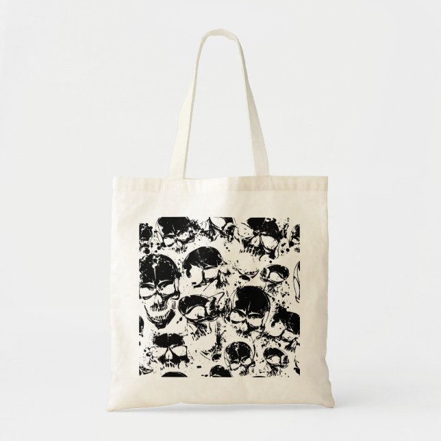 Tote Bag impression des crânes de grunge (Devant)