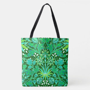 Tote Bag Impression Hyacinthe de William Morris, Vert Emera