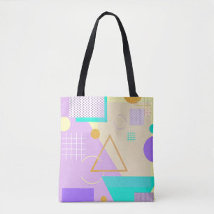 Tote Bag Impression jaune géométrique