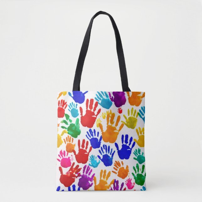 Tote Bag Impression manuelle colorée (Devant)