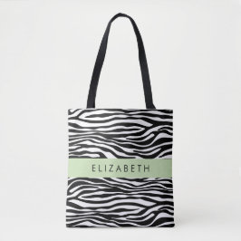 Tote Bag Impression Zèbre, Grilles, Noir Et Blanc, Votre No