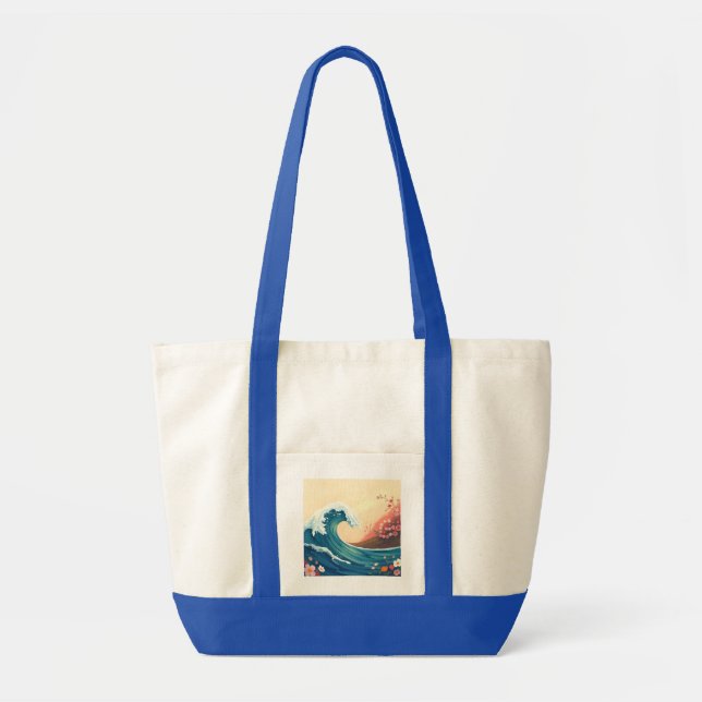 Tote Bag Impressionistic Ocean Wave (Devant)