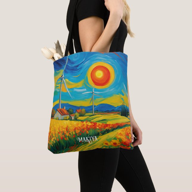 Tote Bag Impressionnisme Énergie solaire et éolienne (De près)